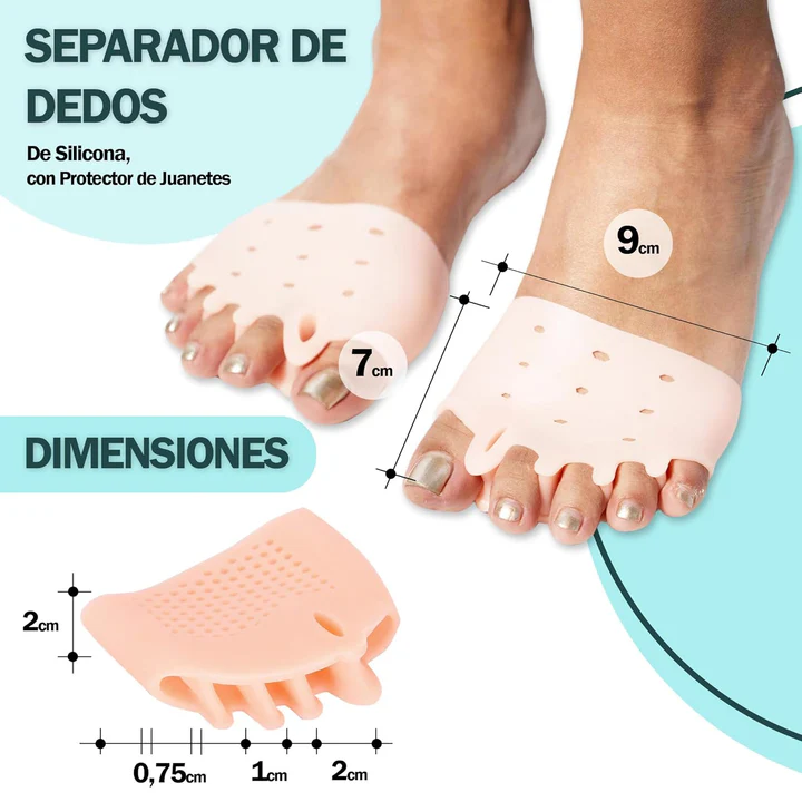 Almohadillas terapéuticas con Separador de dedos l PharmaToe™ 2x1